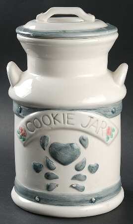 Blue Hearts (Corelle) Cookie Jar & Lid