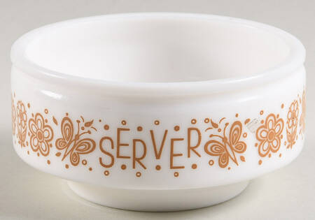 Butterfly Gold (Corelle) Glassware Condiment Bowl W/No Plastic Lid