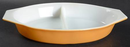 Butterfly Gold (Corelle) 1.5 Qt Oval Covered Divided Casserole No Lid