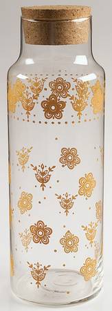 Butterfly Gold (Corelle) Glassware Bottle with Cork Stopper