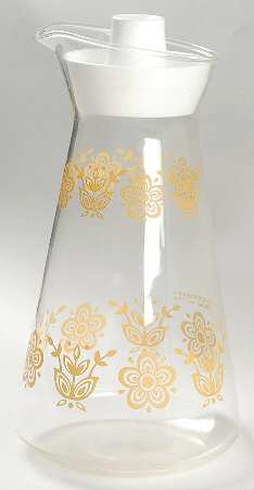 Butterfly Gold (Corelle) Glassware Carafe with Lid