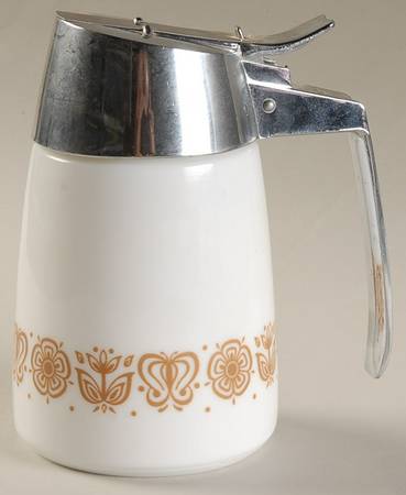 Butterfly Gold (Corelle) Glassware Syrup & Metal Lid