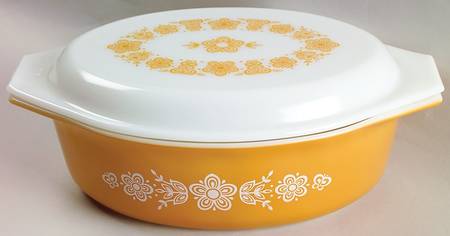 Butterfly Gold (Corelle) 2.5 Quart Oval Covered Casserole