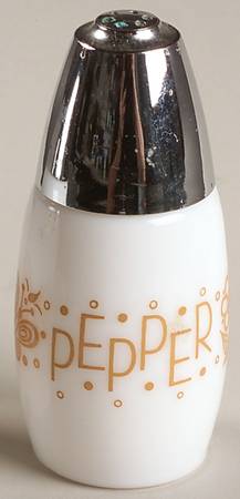 Butterfly Gold (Corelle) Pepper Shaker & Metal Lid