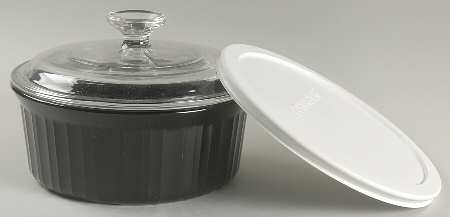 Classic Black 1.50 Qt Rd Covered Casserole w/Glass & Plastic Lid