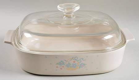 Country Cornflower 2.5 Quart Square Casserole with Lid