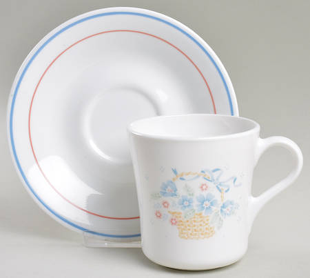 Country Cornflower Flat Cup & Saucer Set