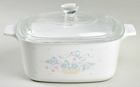 Country Cornflower 1.5 Quart Square Casserole with Lid