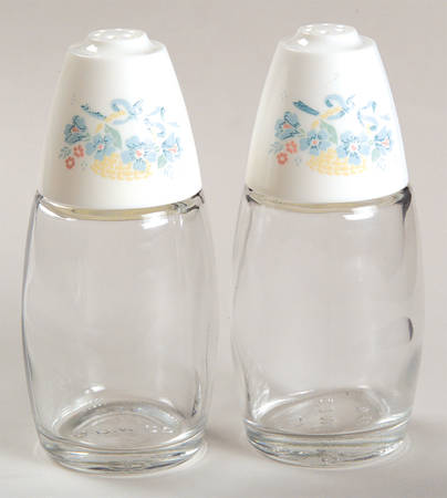 Country Cornflower Glassware Salt and Pepper Set