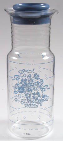 Country Cornflower Glassware Carafe with Lid