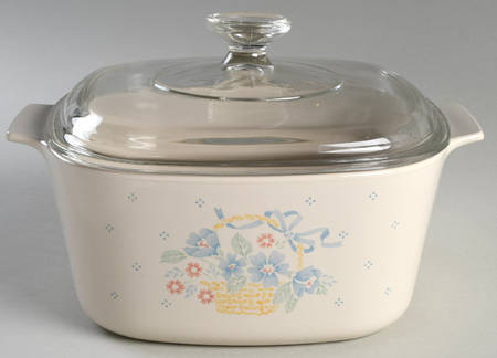 Country Cornflower 3 Quart Square Casserole with Lid