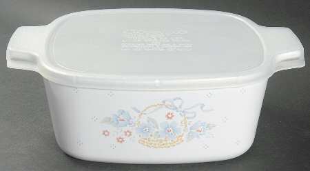 Country Cornflower 1.5 Quart Square Casserole with Lid