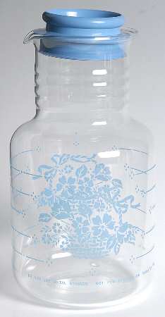 Country Cornflower Glassware Carafe with Lid