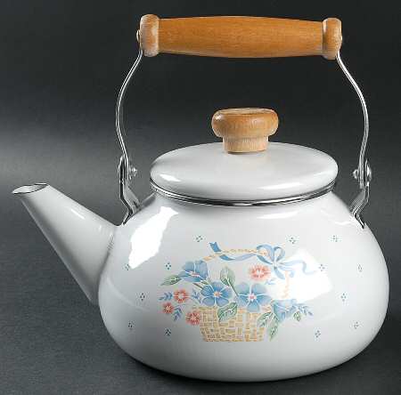 Country Cornflower Metal Kettle & Lid