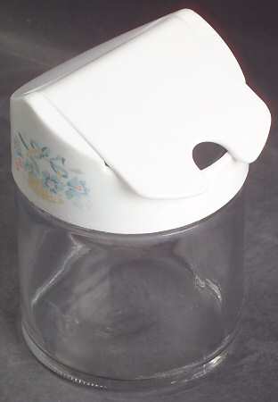 Country Cornflower Glass Sugar Bowl & Plastic Lid