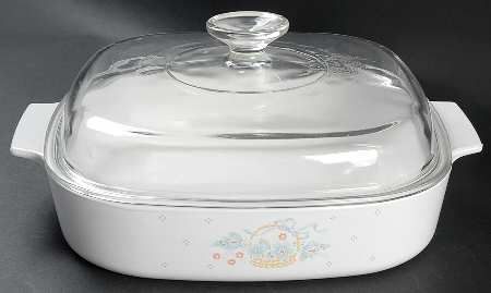 Country Cornflower 2.5 Quart Square Casserole with Lid