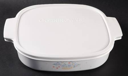 Country Cornflower 2.5 Quart Square Casserole with Lid