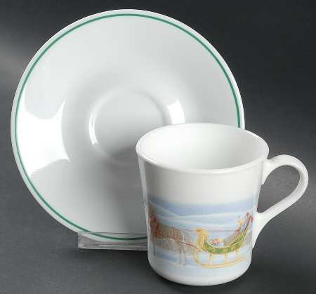 Country Memories (Corelle) Flat Cup & Saucer Set