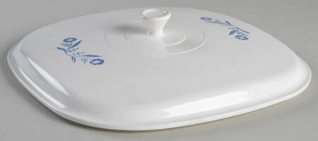 Cornflower Blue Ceramic Lid for 2 Quart Square Casserole by Corning Corelle