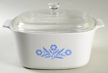 Cornflower Blue 3 Quart Square Casserole with Lid by Corning Corelle