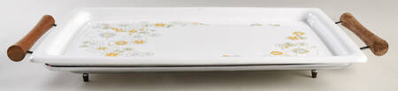 Floral Bouquet (Corelle) 16" Rectangular Broil/Bake Tray w/Metal Holder