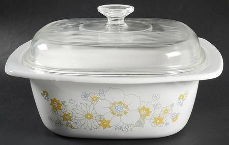Floral Bouquet (Corelle) 5qt Square Dutch Oven W/Glass Lid