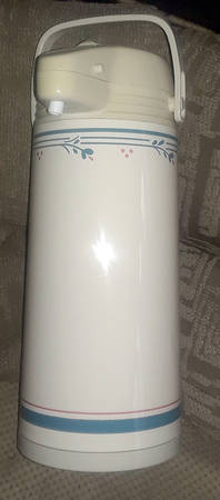 Country Violets Thermal Pump w/Hinged Lid & Pump Mechanism