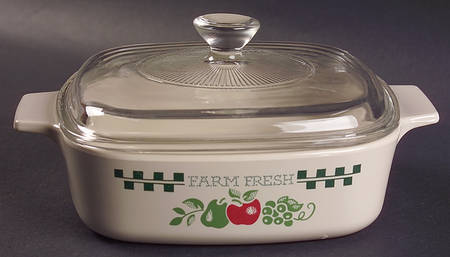 Farm Fresh 1 Qt Square Casserole w/Glass or Plastic Lid