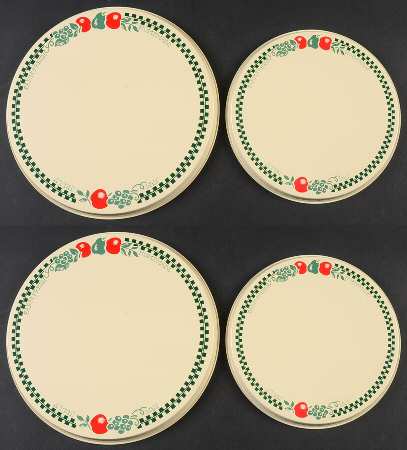 Farm Fresh (Set/4) Tin Stove Covers-2 8" & 2 10" Round Covers