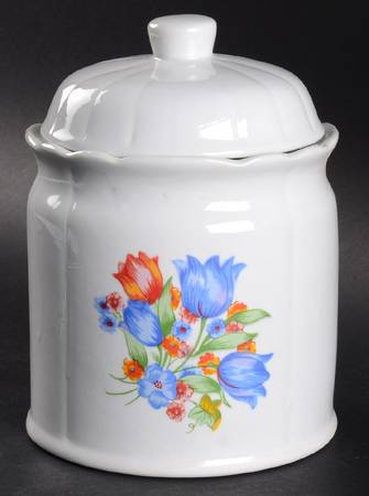 Fresh Cut (Green Trim, Corelle) Large Canister & Lid