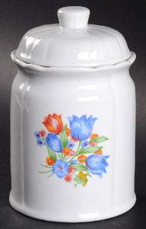 Fresh Cut (Green Trim, Corelle) Medium Canister & Lid