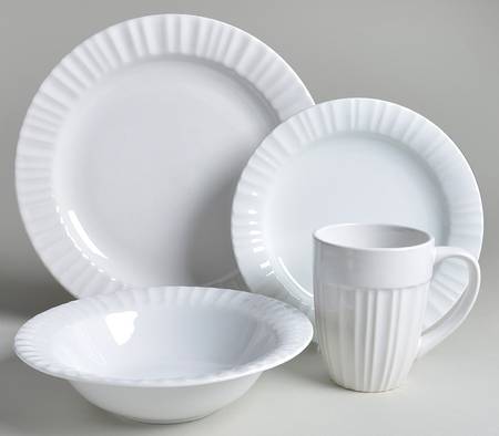 French White 4 Piece Place Setting