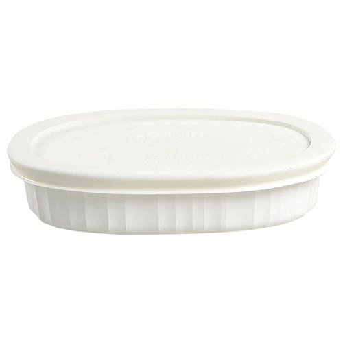 French White Oval Individual Casserole & Plastic Lid