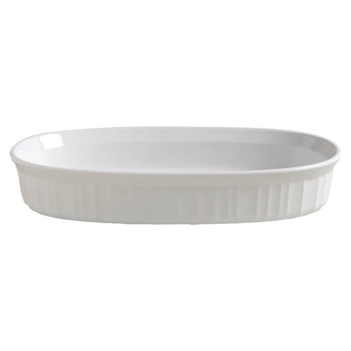 French White 10" Oval Open Casserole