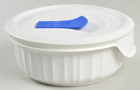 French White Individual Casserole & Plastic Lid