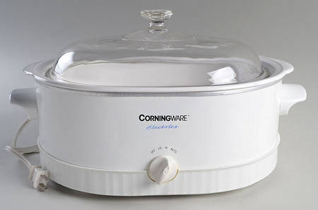 French White Crock Pot with Lid & Insert
