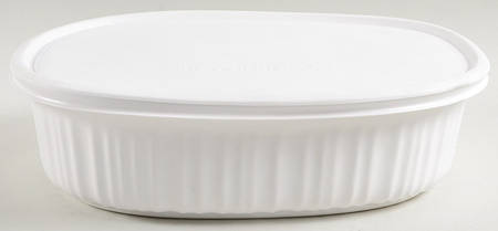 French White 2.5 Quart Oval Covered Casserole