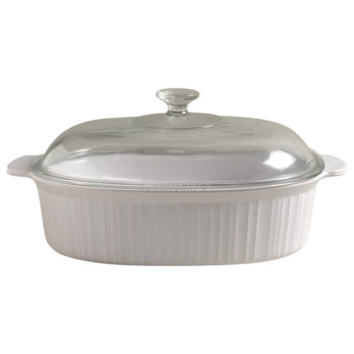 French White 4 Qt Oval Covered Casserole