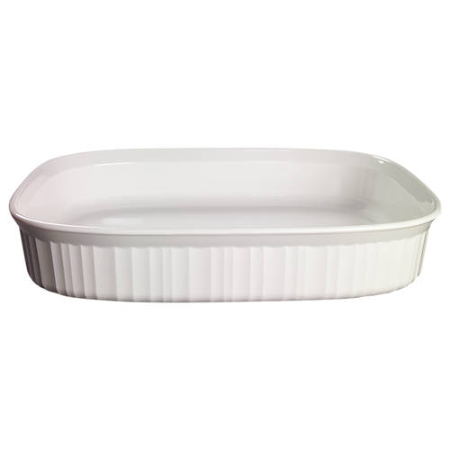 French White 14" Rectangular Roaster