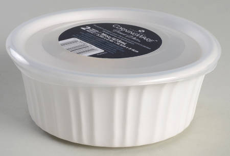 French White Individual Casserole & Plastic Lid