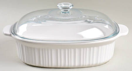 French White 4 Qt Oval Covered Casserole