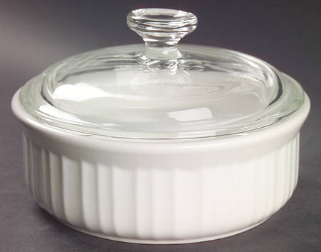 French White 1.50 Pt Round Covered Casserole