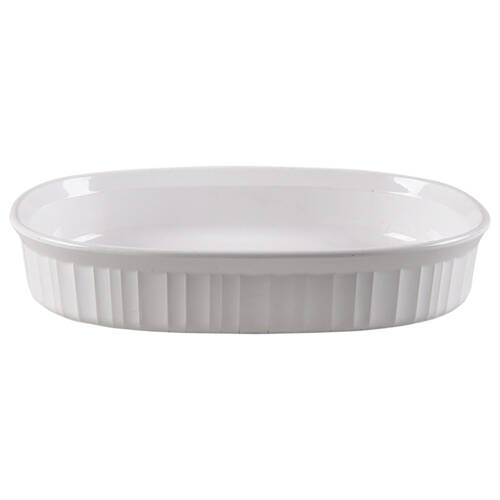 French White 1.5 Quart Oval Covered Casserole No Lid