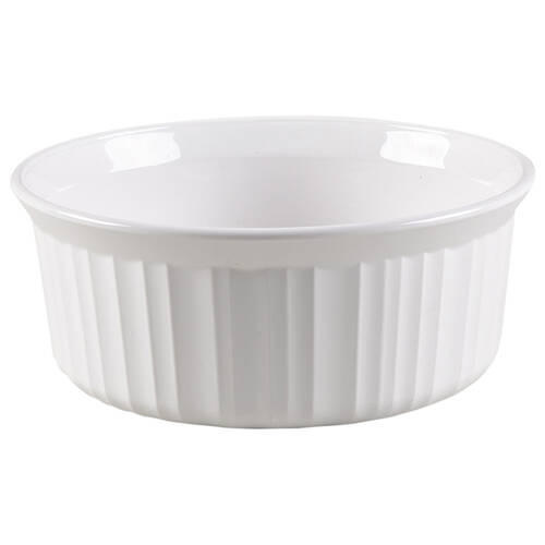 French White 1.5 Quart Round Casserole No Lid