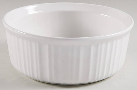 French White 2.5 Qt Round Casserole No Lid