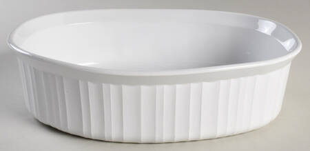French White 2.5 Quart Oval Covered Casserole No Lid