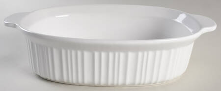 French White 4 Qt Oval Casserole No Lid