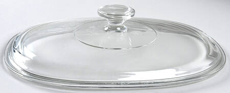 French White Lid for 2.5 Quart Oval Covered Casserole