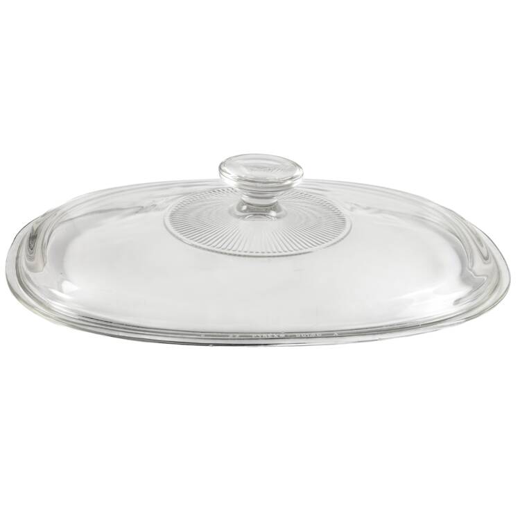 French White Lid for 1.5 Quart Oval Covered Casserole