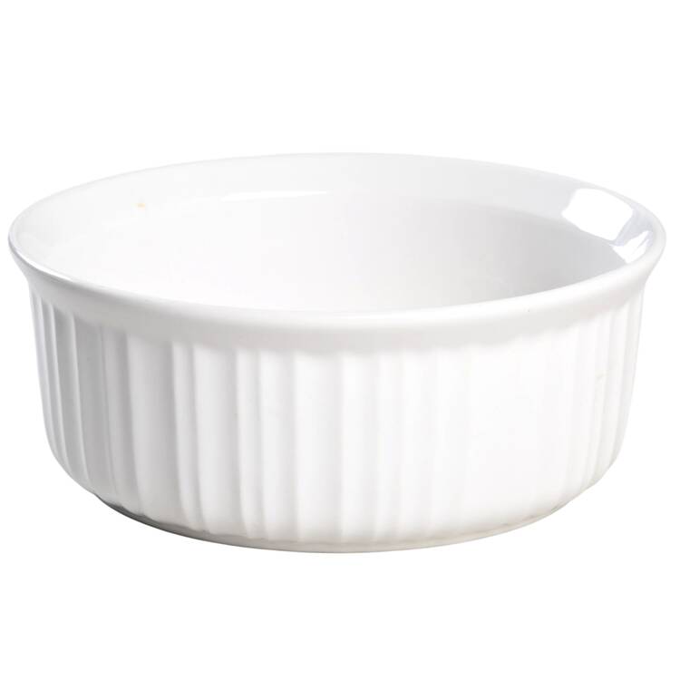 French White 1.5 Qt Round Covered Casserole No Lid
